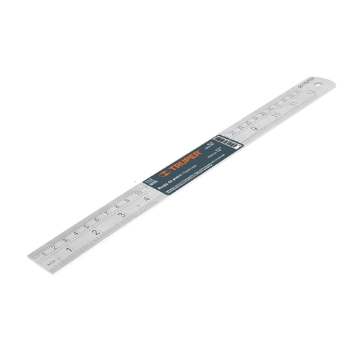 Regla de metal acero inoxidable 30cm Truper