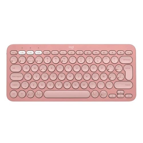 Logitech - Teclado Pebble Keys 2 K380S Bluetooth - Rosado