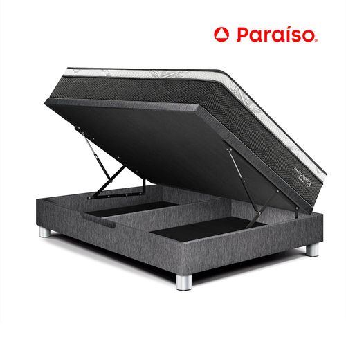 Cama Boxet Paraiso Pocket Star 2 Plazas Gris