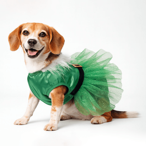 Ropa de Navidad para mascotas - Mamanoela Tutú verde Talla 3