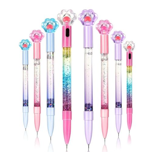 Pack 4 Lapiceros Lluvia Glitter Kawaii