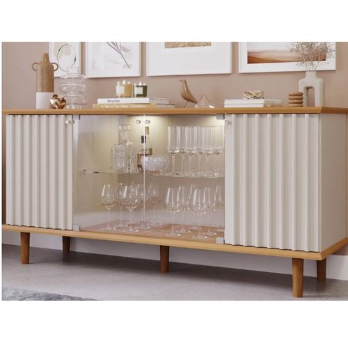 Aparador Vitrina Moderno Latias Blanco/Duna TU MESITA