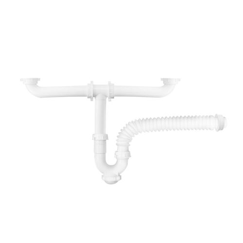 Trampa "P" Flexible Extralarga para lavadero 2 pozas Metusa