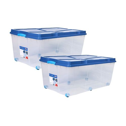 Combo Duraplast: 2 Cajas Plástica Infinity Box Transparente de 100 litros