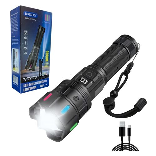 Linterna Tactica LED Multifuncion Bossney BS-L3310-TG