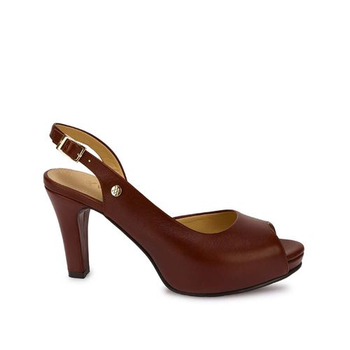 Sandalia Peep Toe Casual TERI-2640 Habano Viale Cuero