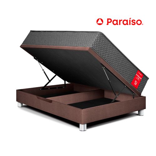 Cama Boxet PARAISO Su Majestad 1.5 Plazas Chocolate