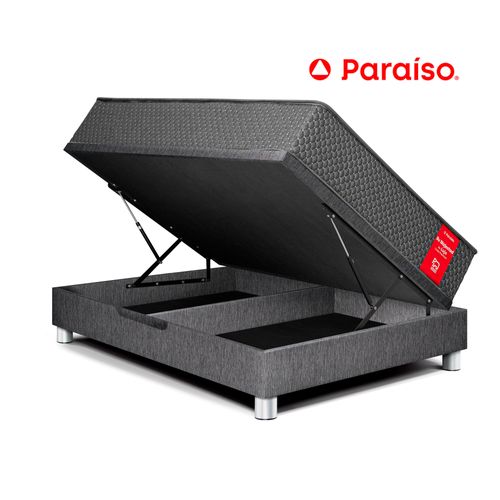 Cama Boxet PARAISO Su Majestad 2 Plazas Gris
