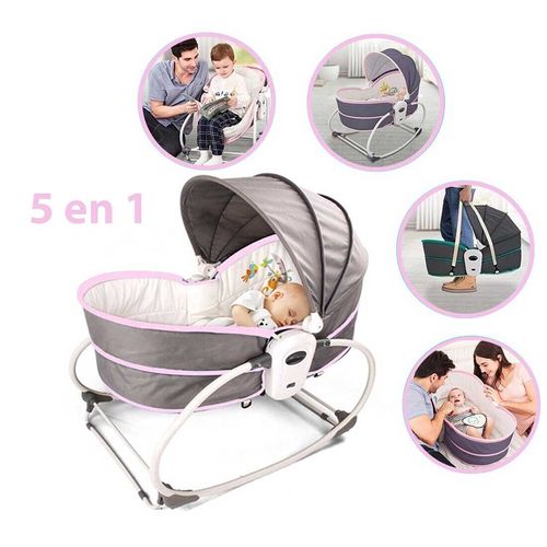 Silla Mecedora Moisés 5 En 1 Rosado