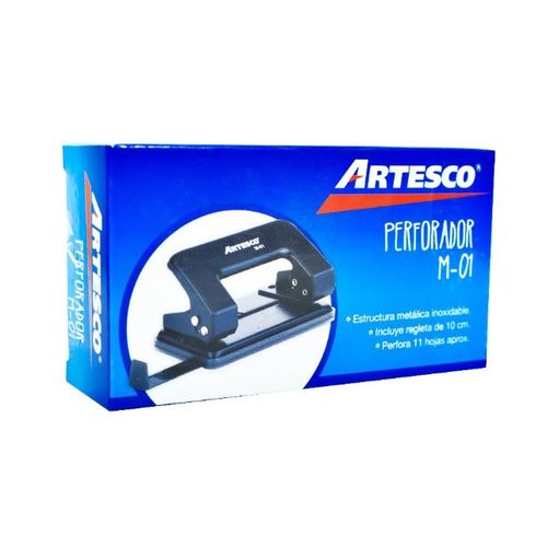 Perforador Escolar Artesco M-01 11 Hojas Azul
