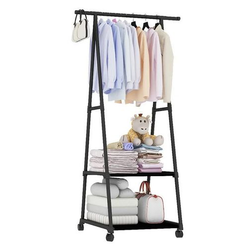 Organizador Colgador de Ropa Armable Perchero Movible Negro