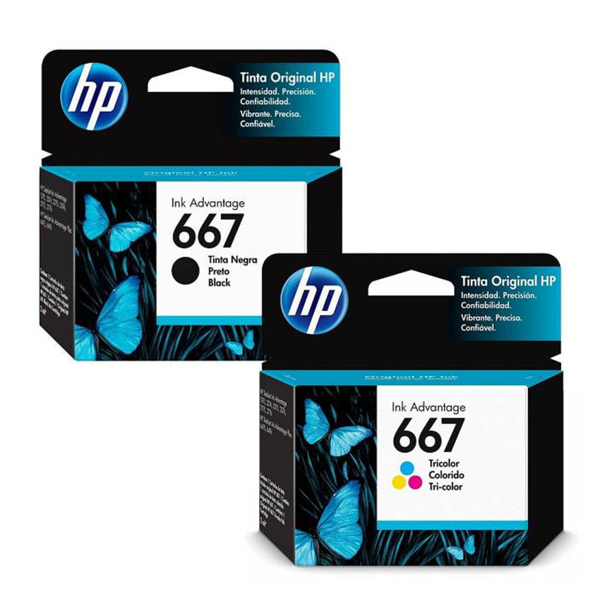 Kit  Tinta HP 667 Negro +Color Original
