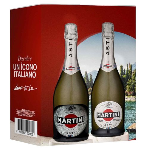 Espumante MARTINI Asti Botella 750ml Paquete 2un