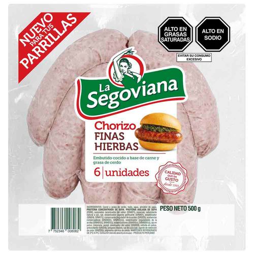 Chorizos LA SEGOVIANA Finas Hierbas Paquete 500g