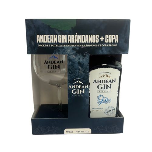Gin ANDEAN Arándanos Botella 700ml + Copa