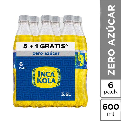 Gaseosa sin Ázucar INCA KOLA Botella 600ml Paquete 6un