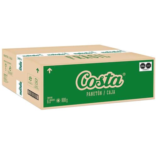 Panetón COSTA Caja 800g Paquete 6un