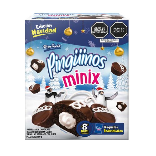 Pastelito Minix Pingüino MARINELA Chocolate Caja 8un