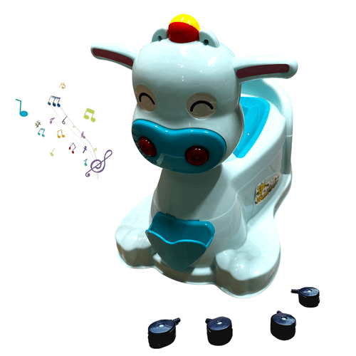 Torito montable bacín urinario montable con llantas y música Celeste