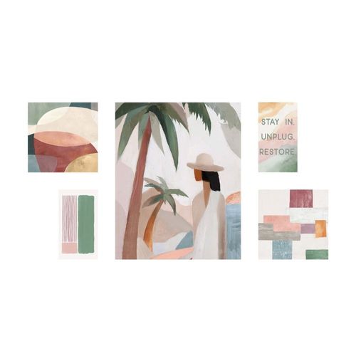 Cuadro Set de 5 Mujer Orange