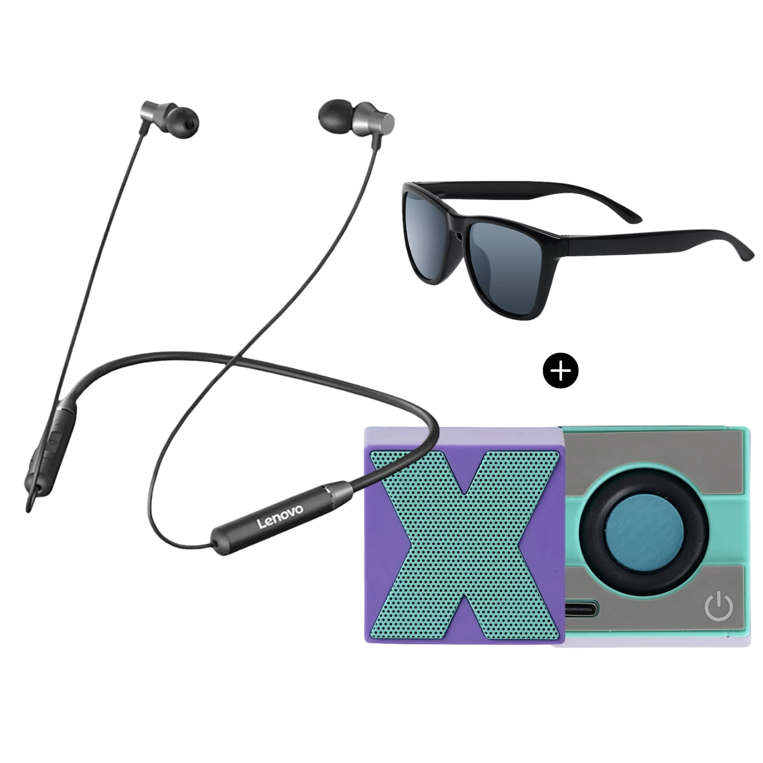 Audifonos Bluetooth Lenovo HE05 + Parlante Bluetooth X1 y Lentes de sol de regalo