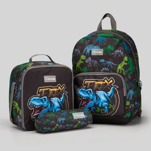 Set De Mochila + Lonchera + Cartuchera Circus T-Rex