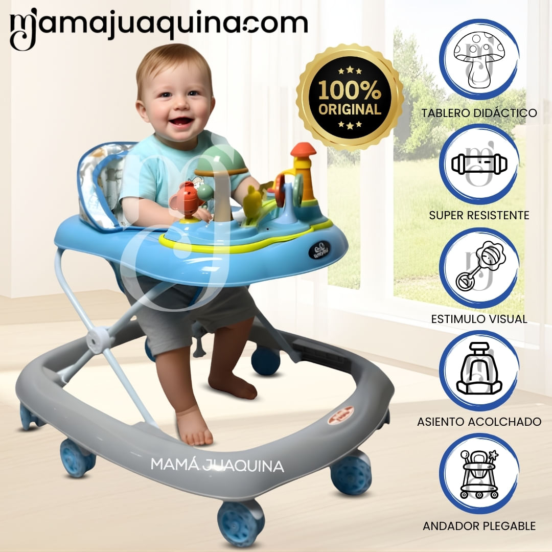 Andador con Tablero Musical «HONGUITO II» Celeste