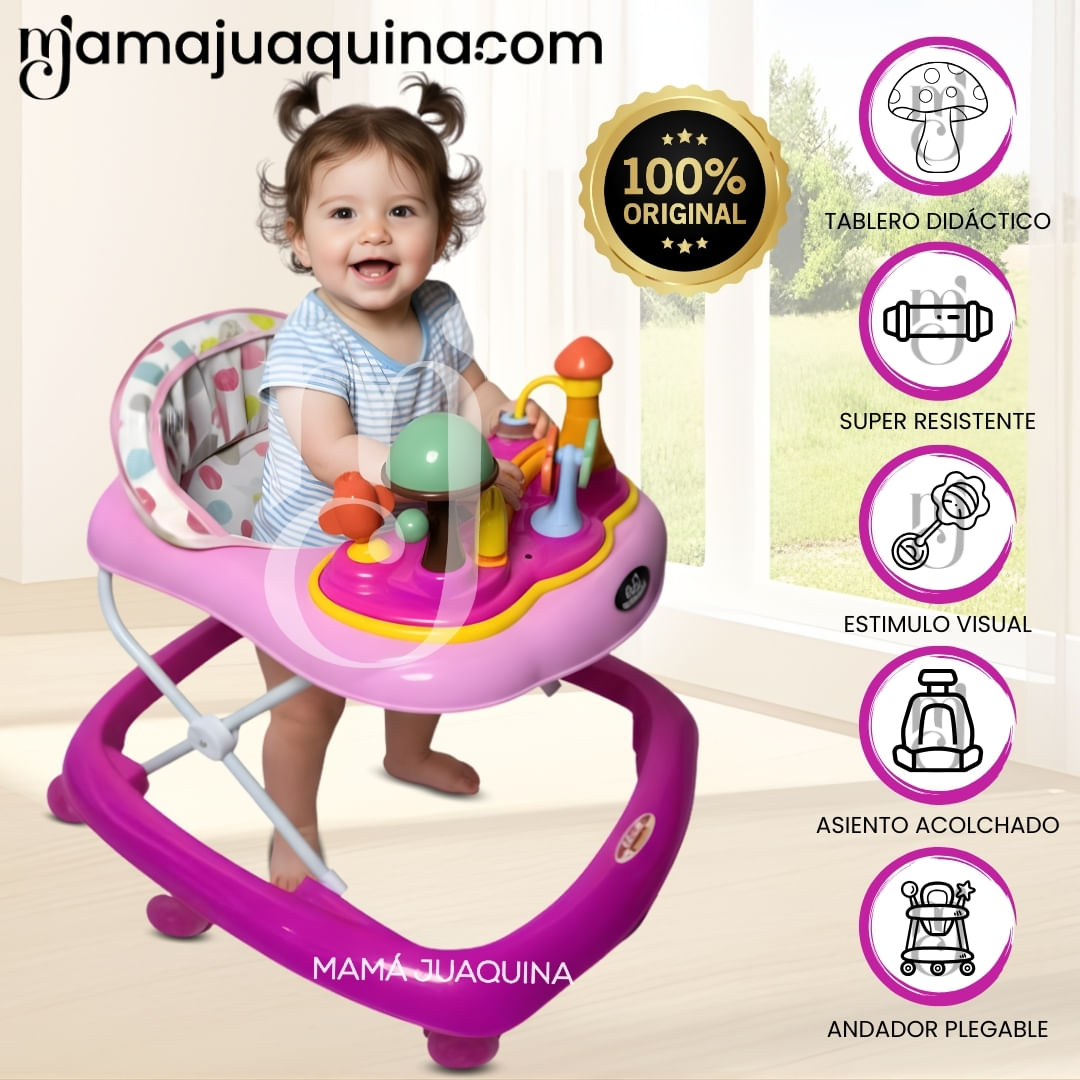 Andador con Tablero Musical «HONGUITO II» Fucsia