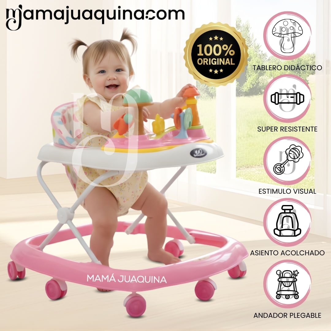 Andador con Tablero Musical «HONGUITO II» Rosa