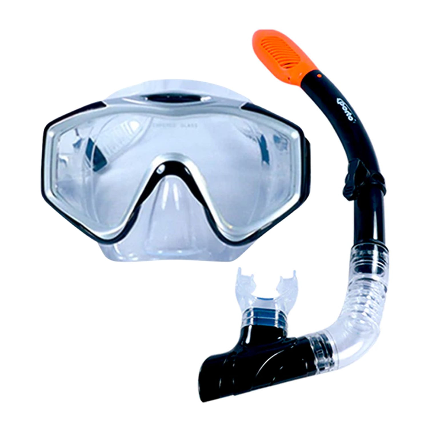 MÁSCARA DE BUCEO CON SNORKELL TALLA ESTÁNDAR ADULTO PORTO GRIS