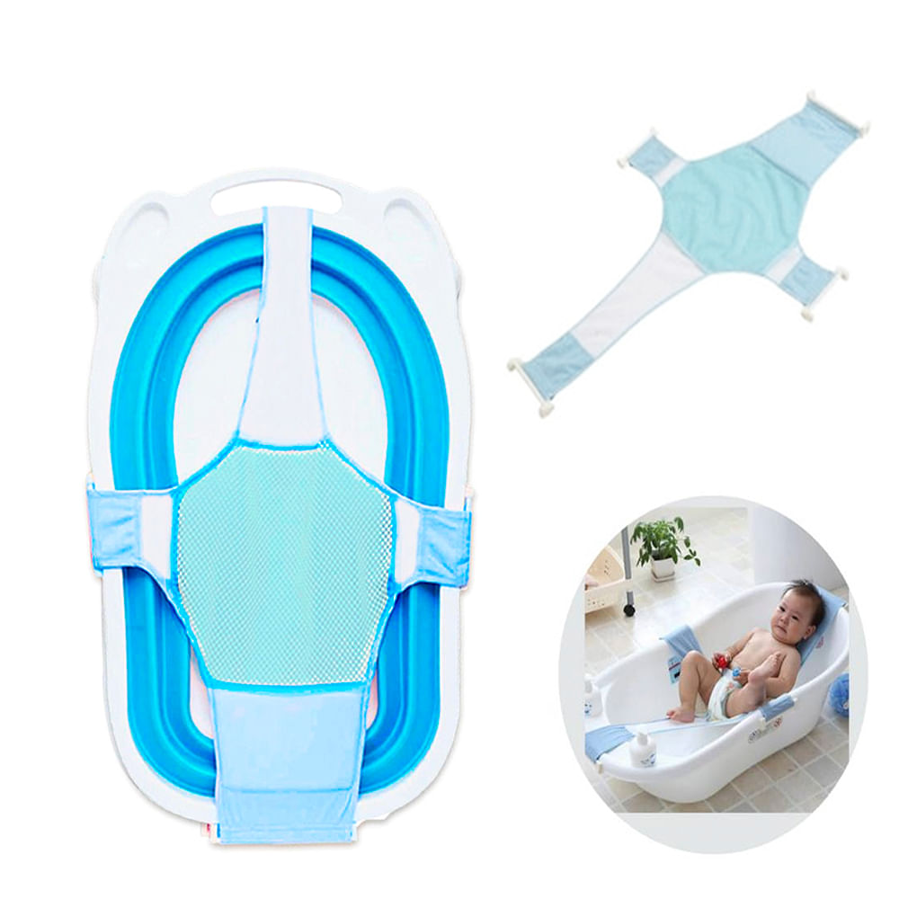 Hamaca de Baño 4 anclajes Baby Froggie Celeste Para Bebe soporte para tina