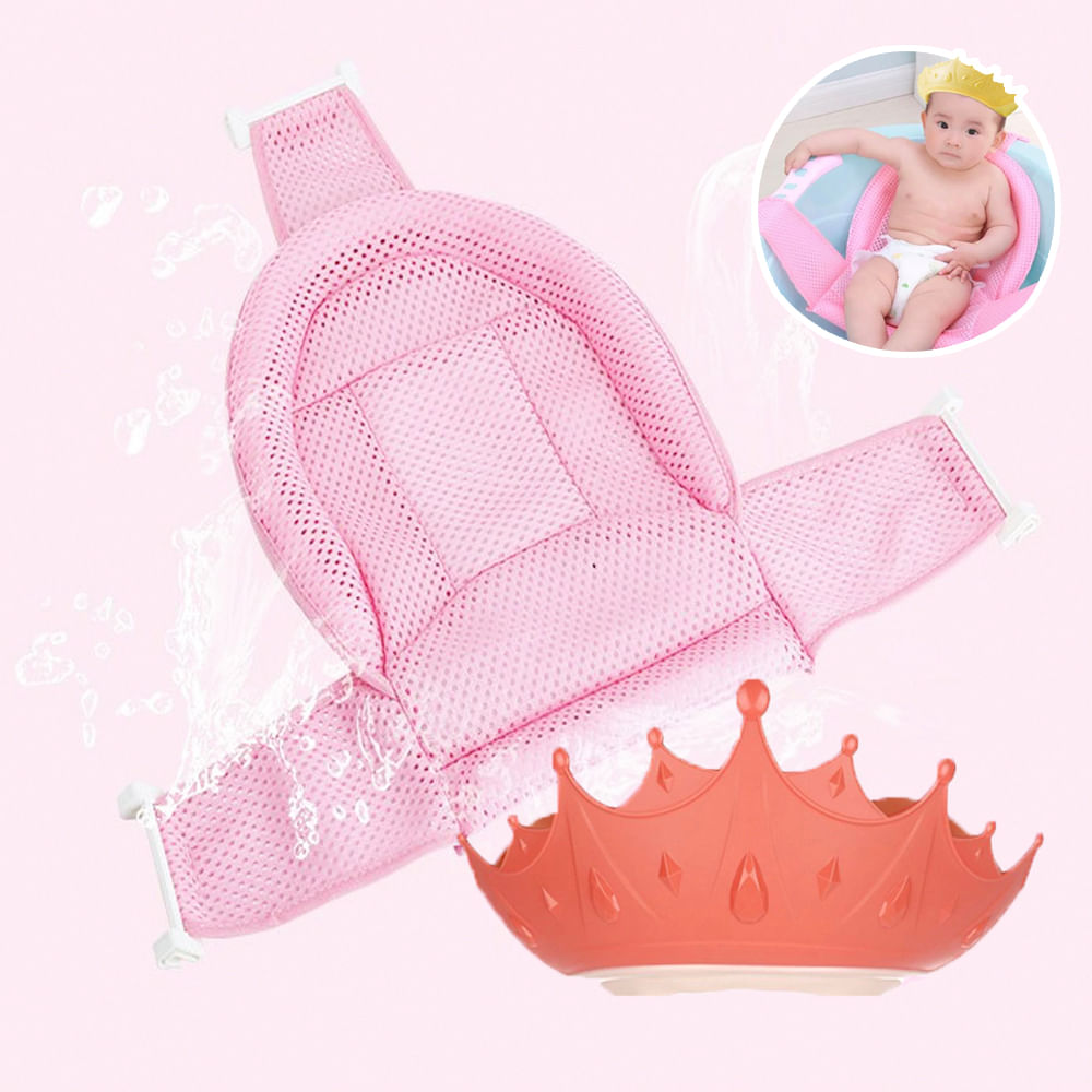 Pack Malla con Gorro de Baño Coronita Baby Froggie Rosado Para Bebe