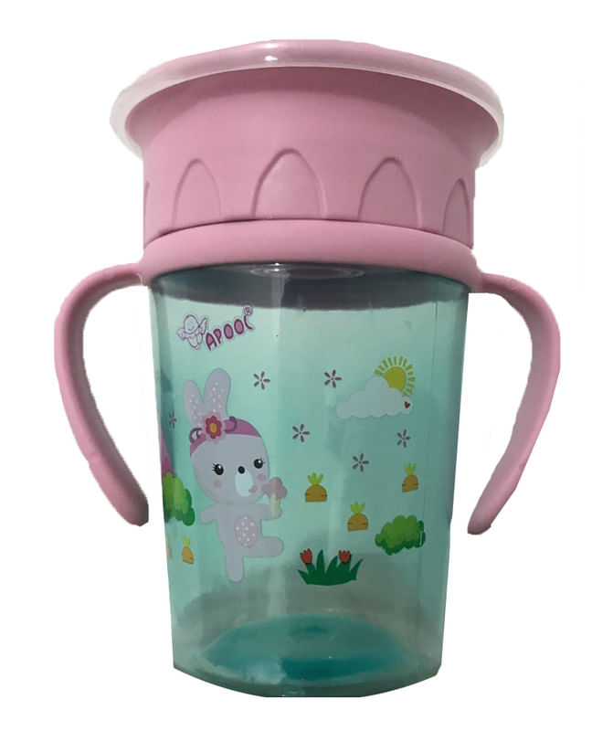 Vaso Anti Derrames Para Bebe Baby Froggie Conejo Rosado