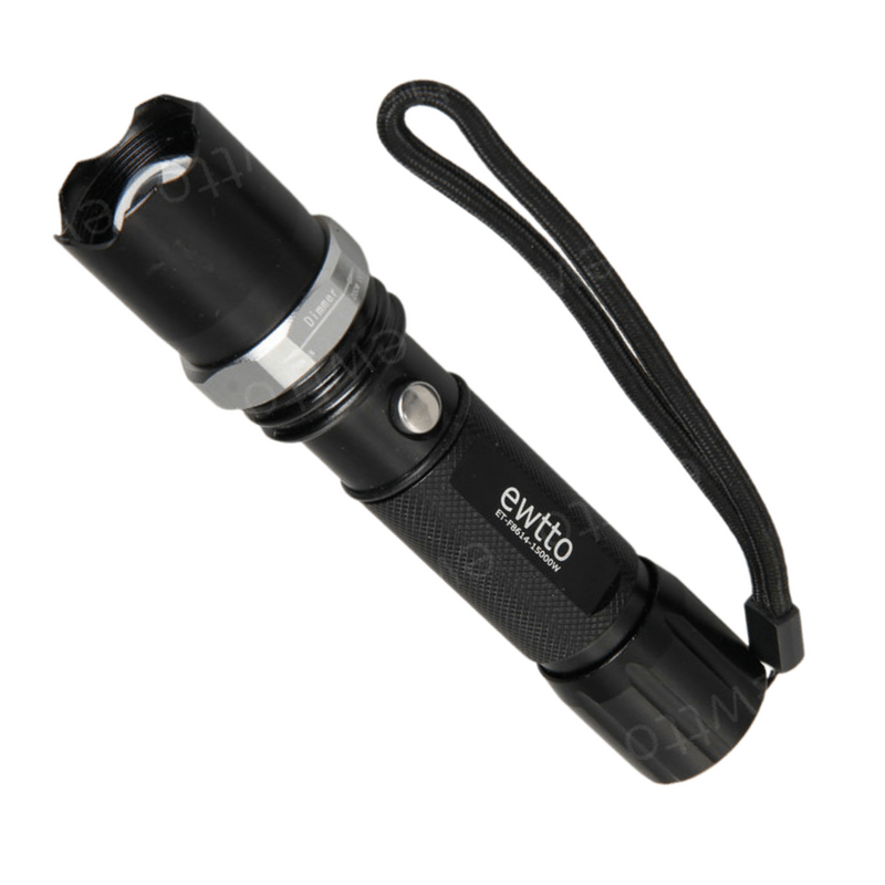 LINTERNA DE MANO DE METAL CON ZOOM EWTTO ET-8614-15000W