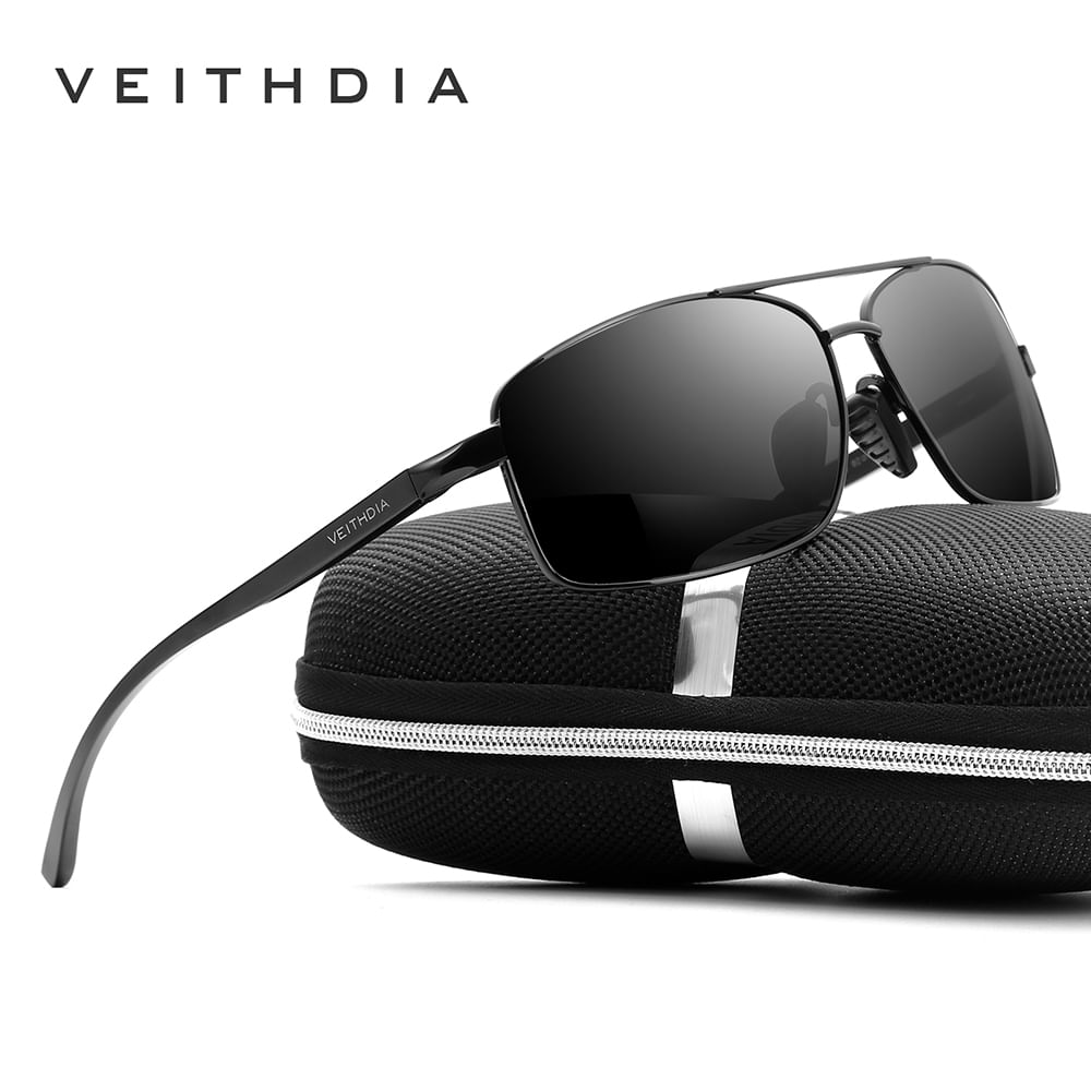 Lentes de Sol VEITHDIA Plus+ - Polarizados - UV400 - Negro