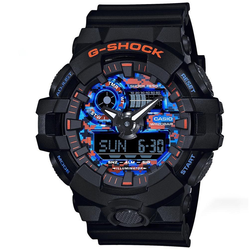 Reloj Casio G-Shock GA700CT-1A Digital Analógico Acuático Luz Led Resina Negro
