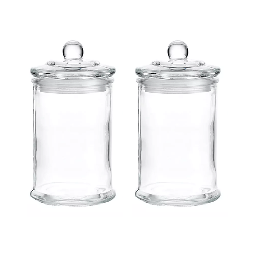 Set de 2 Tarros de Vidrio Hermético Multiuso con 350 ml