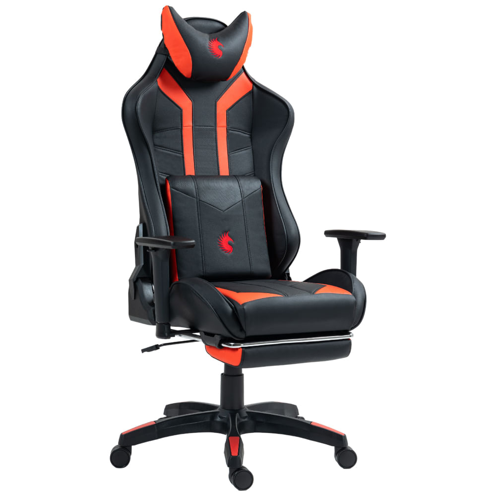 Silla Gamer Dreizt Devil Series Rojo Pro 180° Reclinable Alta Calidad Con Posapies