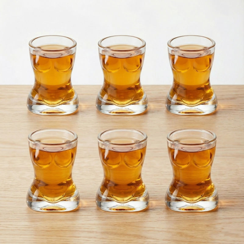 Set Vasos Shot Silueta Femenina Vidrio 45ml – 6 Und