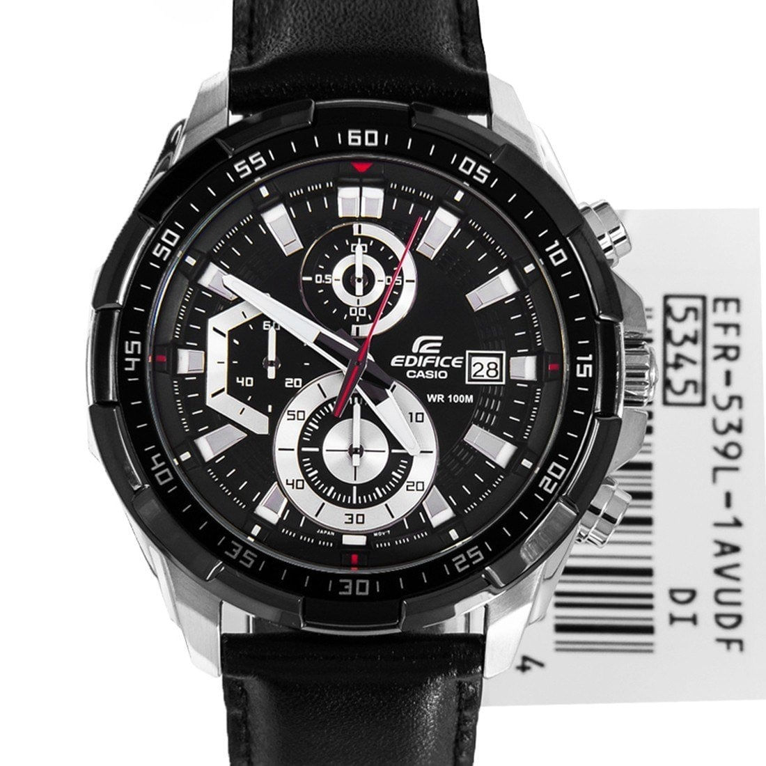 Reloj Casio Edifice Efr 539l 1av Correa Cuero Genuino para Caballero