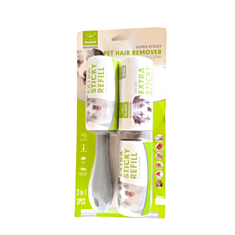 CEPILLO QUITA PELUSA MASCOTAS PARA ROPA + 2 REPUESTOS PLOMO