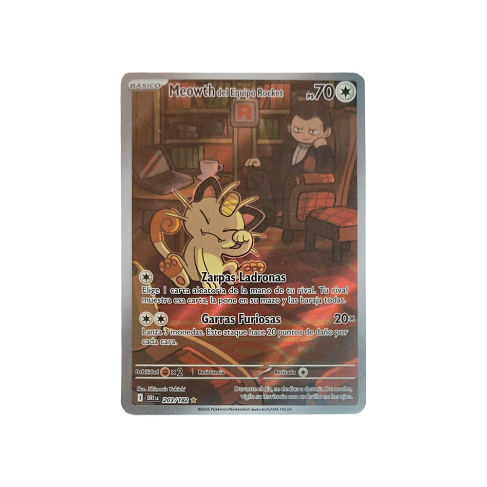 Pokemon TCG Meowth Equipo Rocket 203 182 Español Latino