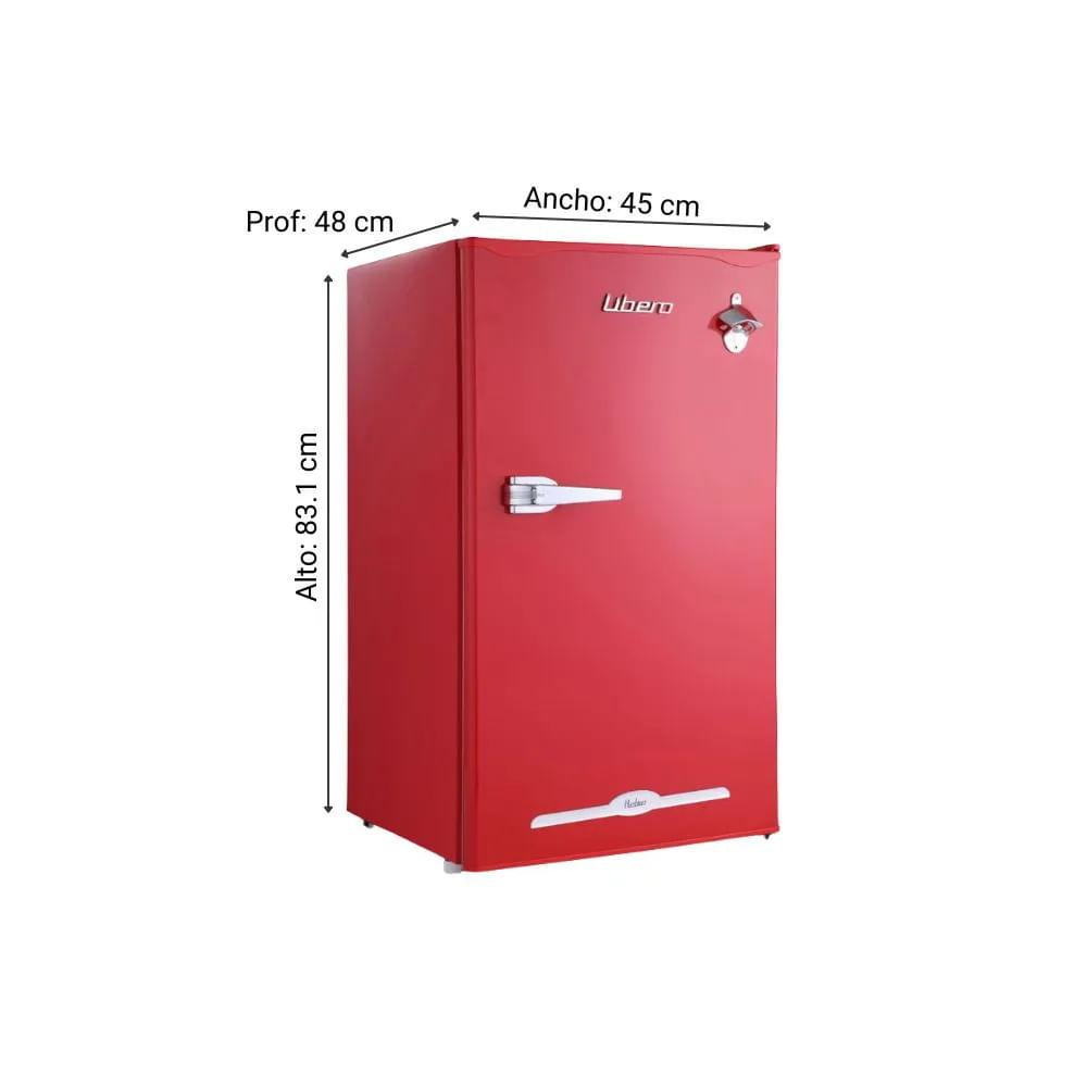 Frigobar Retro Libero Modelo LFB90R Retro Rojo de 90 L