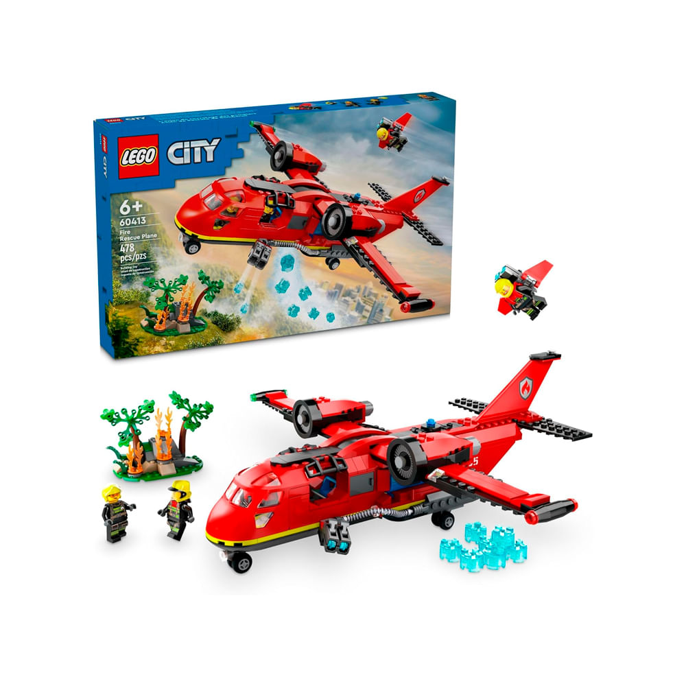 LEGO City Fire Rescue Plane Toy Building Blocks 60413