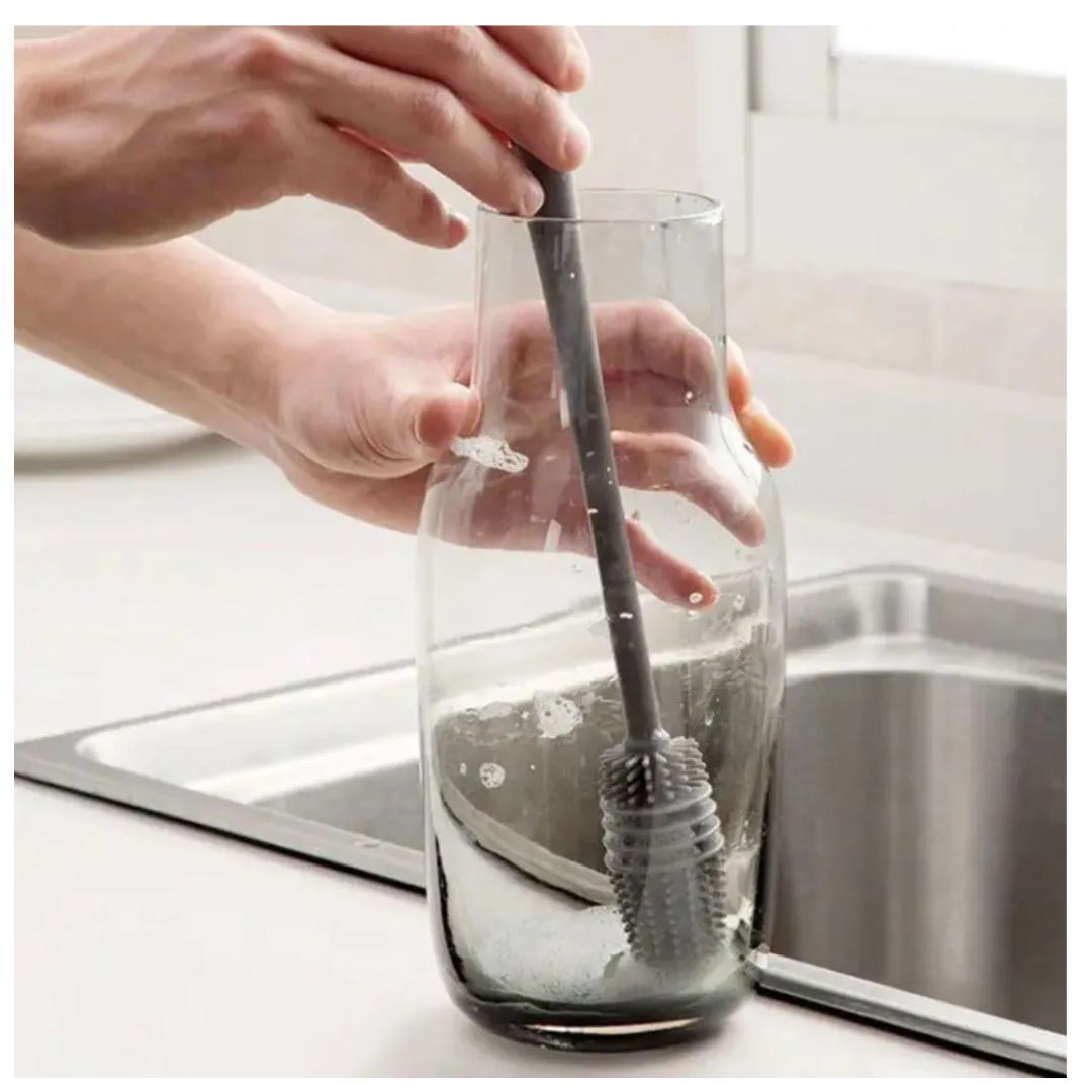 3 unidades Cepillo Silicona Limpia Botellas, Tomatodo, Vaso, Termos