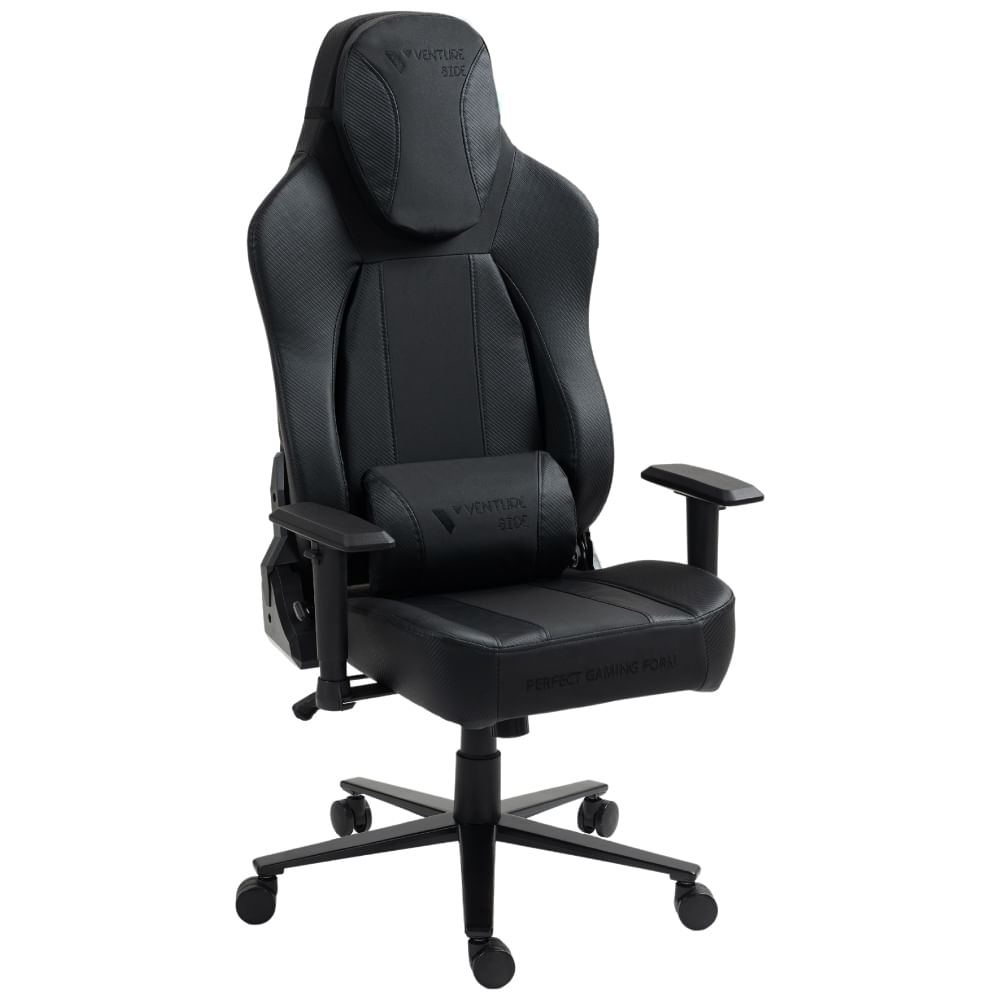 Silla Gamer Venture Side Elite Negro Premium Alta Calidad Reclinable Con Posapies Gas Lift Clase 3