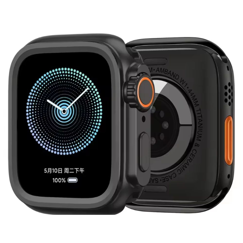 Case Para Apple Watch de Metal Titanio Negro Ultra Mate para 45mm