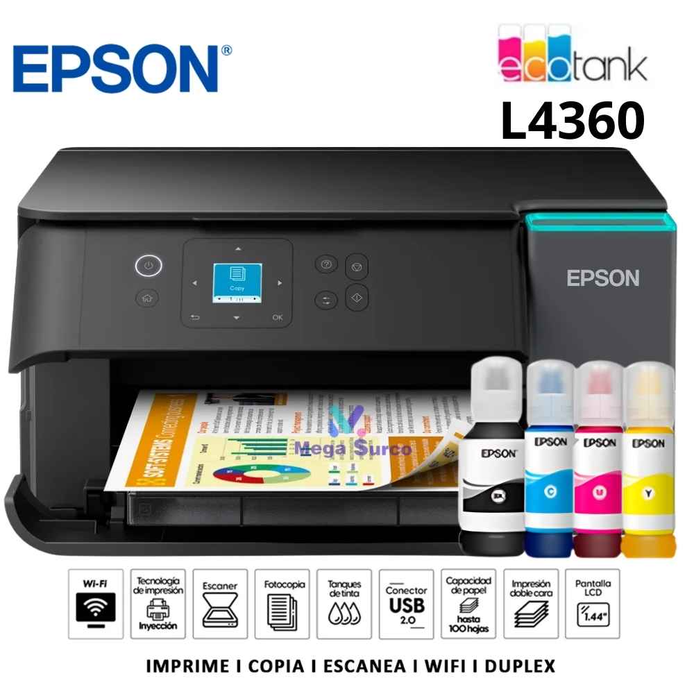 IMPRESORA MULTIFUNCIONAL EPSON ECOTANK L4360 WIFI DUPLEX
