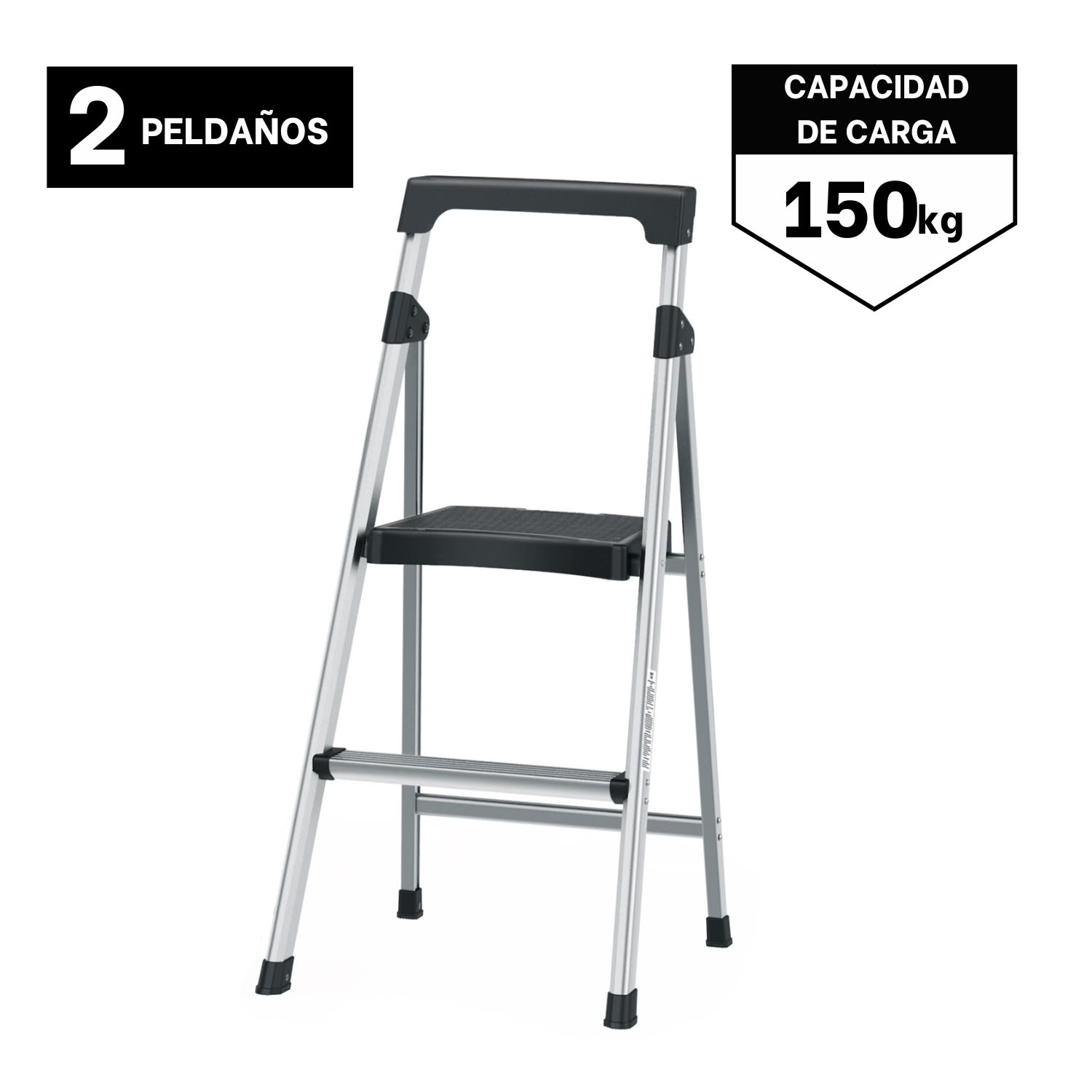 Escalera Tubular Plegable 2 peldaños de aluminio Truper