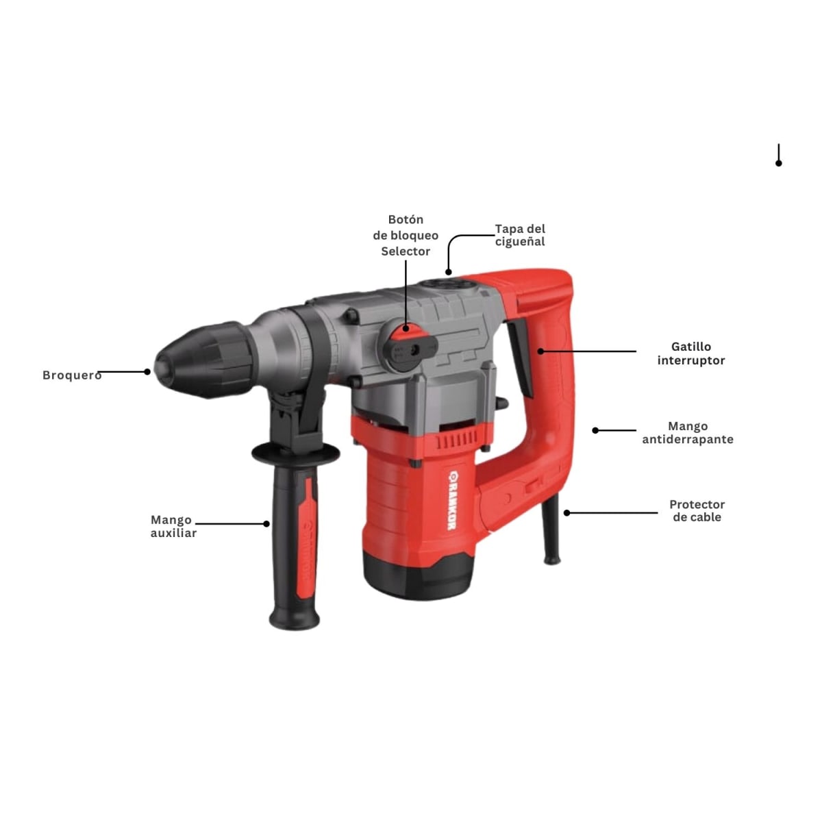 Rotomartillo Sds Plus 1050w + cinceles Rankor